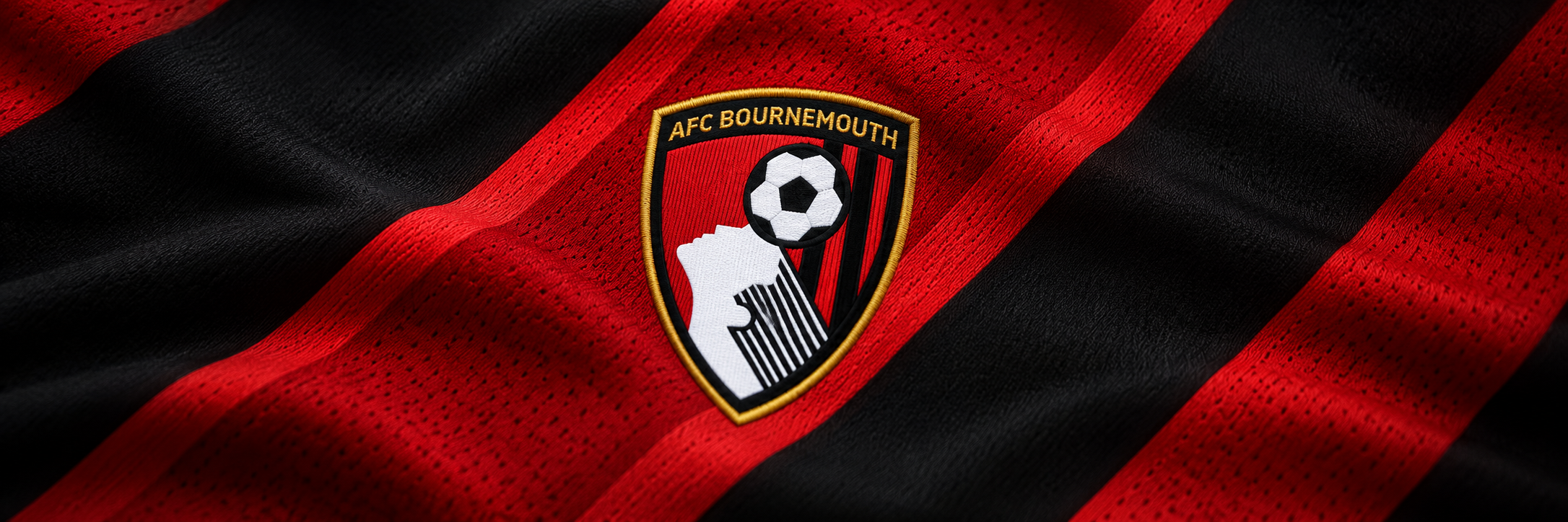 AFC Bournemouth crest on club-colour fabric panoramic banner