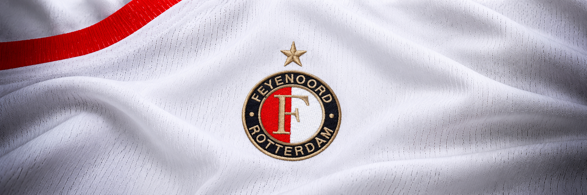 Feyenoord crest on club-colour fabric panoramic banner