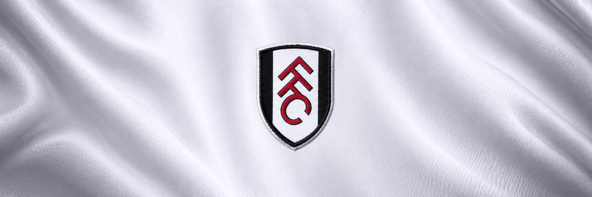 Fulham crest on club-colour fabric panoramic banner