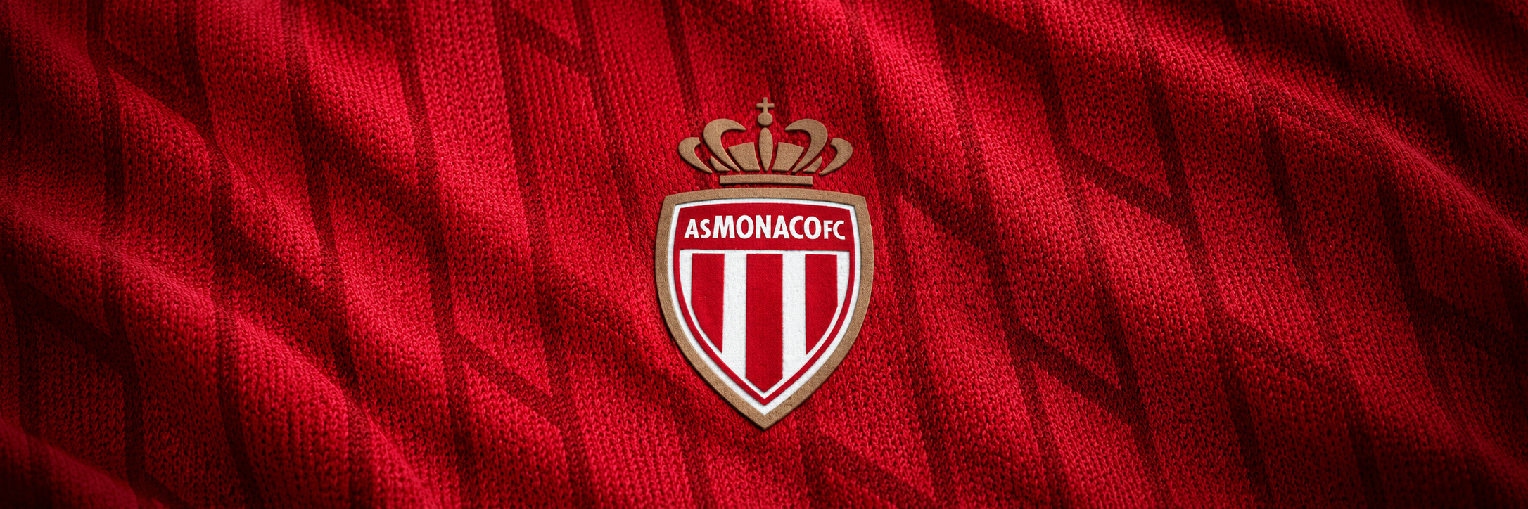 Monaco crest on club-colour fabric panoramic banner