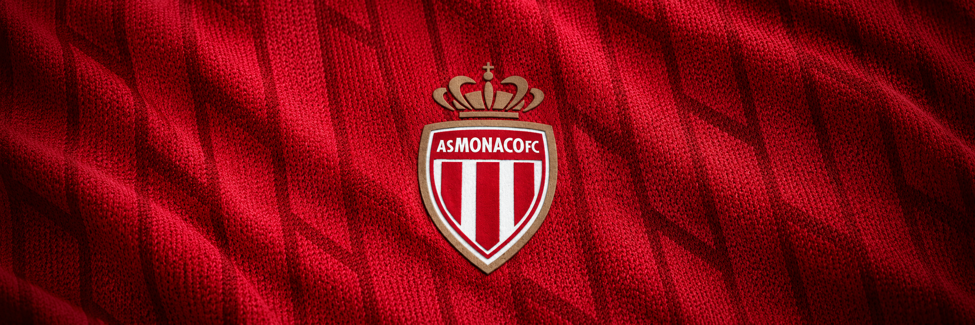 Monaco crest on club-colour fabric panoramic banner