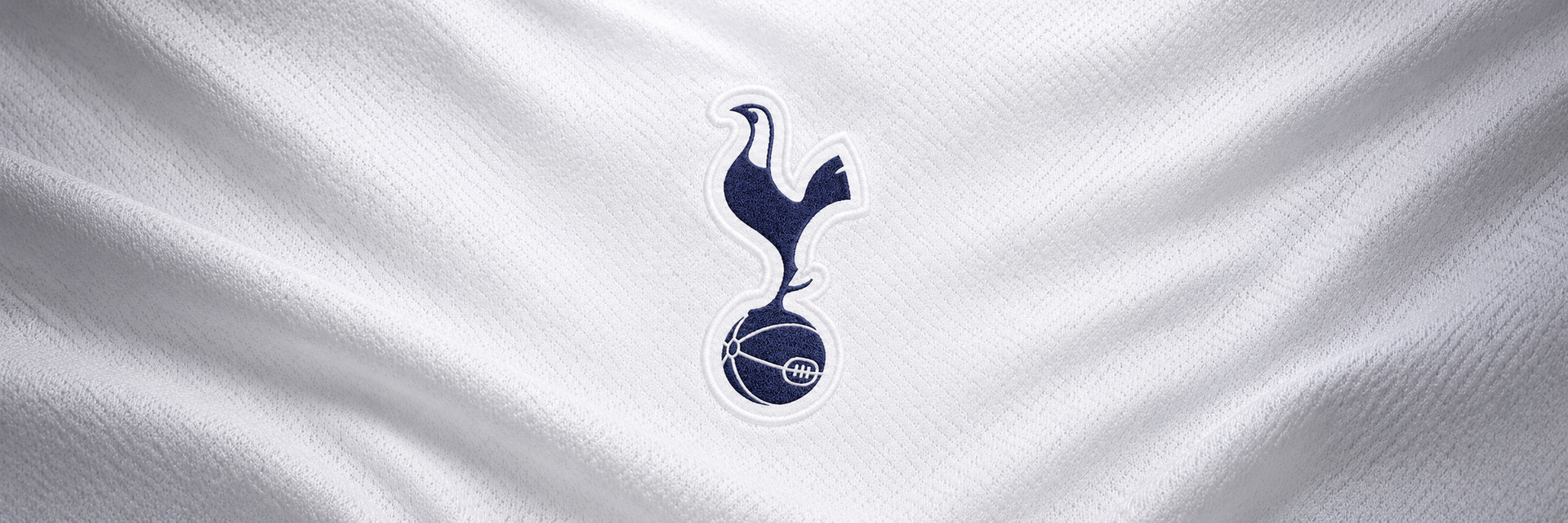 Tottenham Hotspur crest on club-colour fabric panoramic banner