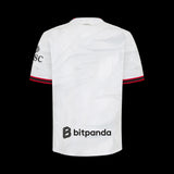 Back view of Kitted Up AC Milan 2026/2027 kids away jersey in white with black and red sleeve trim