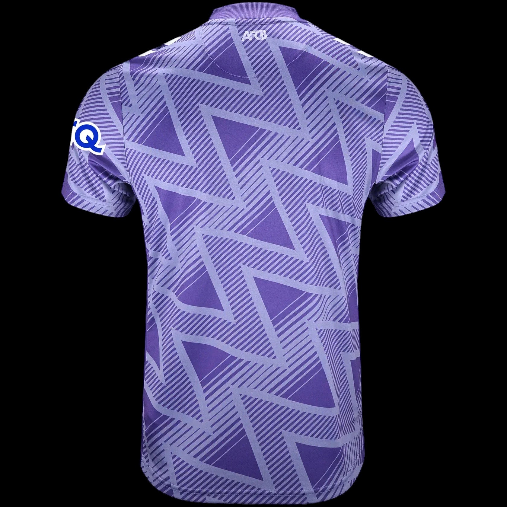 Back view of the Kitted Up AFC Bournemouth 2026/2027 away football shirt in purple with a geometric zigzag pattern.