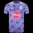 Kitted Up AFC Bournemouth 2026/2027 kids away football jersey in purple with a geometric pattern and sponsor logos