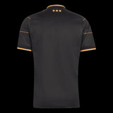 Kitted Up Ajax 2026/2027 kids away jersey in black with gold trim and triple cross detail on the back neckline