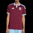 Kitted Up Aston Villa 2026/2027 kids home football shirt in claret and blue with a polo collar and team crest.
