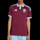 Kitted Up Aston Villa 2026/2027 kids home football shirt in claret and blue with a polo collar and team crest.