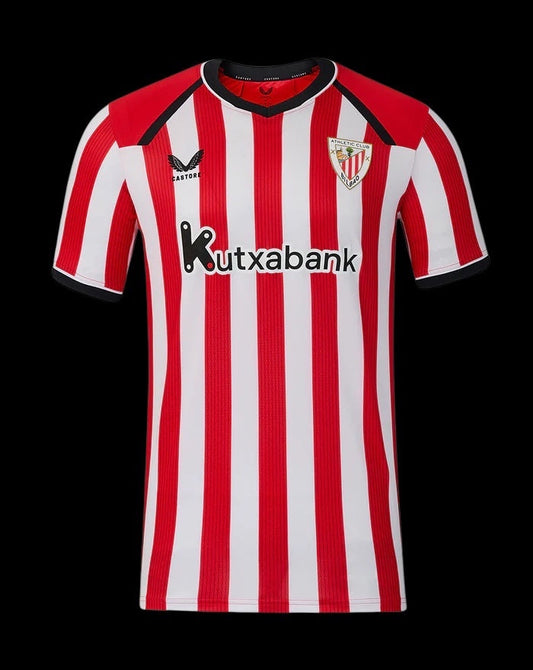 Kitted Up Athletic Club 2026/2027 home jersey featuring iconic red and white vertical stripes and black trim.