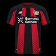 Kitted Up Bayer Leverkusen 2026/2027 kids home jersey in black and red with sponsor logos and team crest