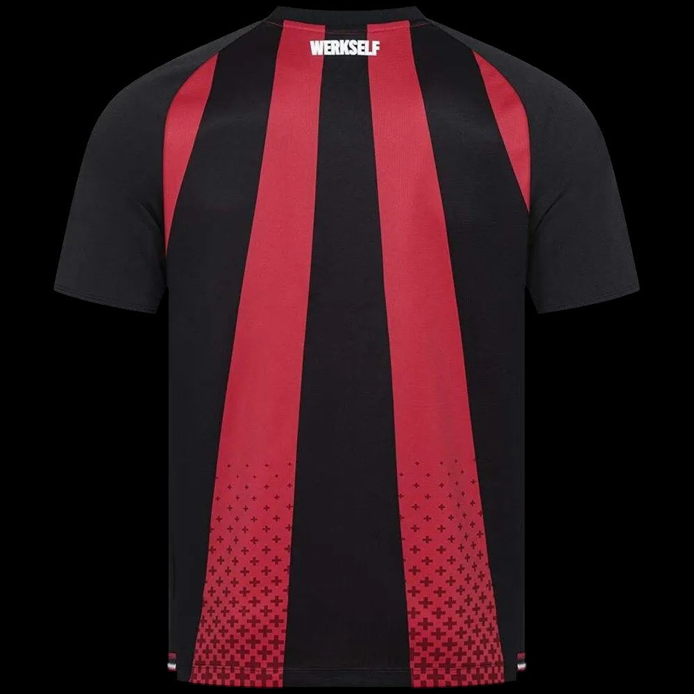 Kitted Up Bayer Leverkusen 2026/2027 kids home jersey in black and red with Werkself text on the back collar