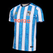 Kitted Up Coventry 2026/2027 home football shirt featuring blue and white vertical stripes and a Monzo sponsor logo.