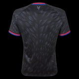 Back view of Kitted Up Crystal Palace 2026/2027 kids away jersey in black with blue and red sleeve trim