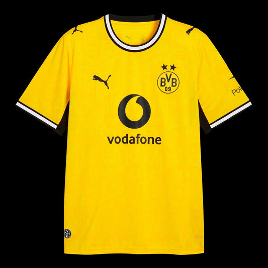 Kitted Up Dortmund 2026/2027 adult home football jersey in yellow with black trim and Vodafone sponsor logo
