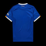 Back view of Kitted Up Everton 2026/2027 kids home jersey in royal blue with white and orange sleeve trim