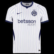 Kitted Up Inter Milan 2026/2027 away jersey in white with navy blue pinstripes and team branding.