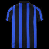 Back view of Kitted Up Inter Milan 2026/2027 kids home football jersey with blue and black vertical stripes