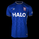 Kitted Up Ipswich Town 2026/2027 kids home football shirt in blue with white HALO sponsor and Umbro logo