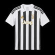 Kitted Up Juventus 2026/2027 kids home jersey featuring iconic black and white stripes with gold logo and collar