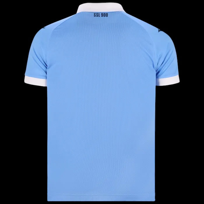 Back view of Kitted Up Lazio 2026/2027 kids home jersey in light blue with white collar and sleeve cuffs