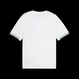 Back view of the white Kitted Up Marseille 2026/2027 home football jersey with blue and yellow sleeve trim.