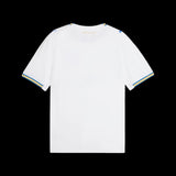 Back view of Kitted Up Marseille 2026/2027 kids home jersey in white with blue and yellow sleeve trim details.