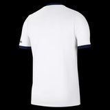 Back view of the Kitted Up PSG 2026/2027 kids away football jersey in white with navy blue collar and sleeve trim.