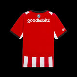 Back view of Kitted Up PSV 2026/2027 adult home football jersey in red and white with sponsor logos