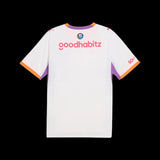 Kitted Up PSV 2026/2027 kids away jersey in white with purple and orange trim and sponsor logo on the back