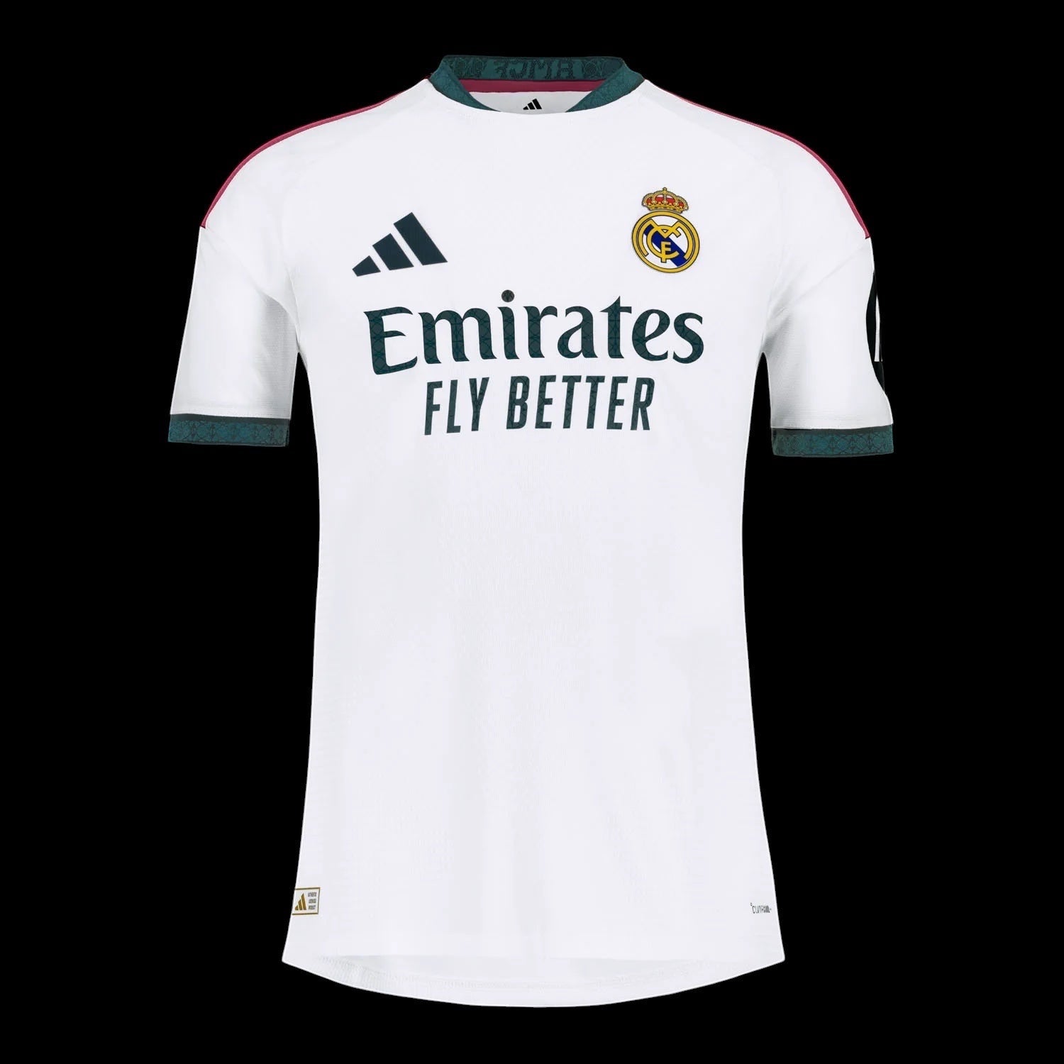 Kitted Up Real Madrid 2026/2027 home jersey in white with dark green trim and sponsor logo on the chest.
