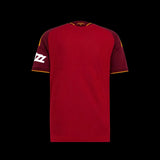 Kitted Up Roma 2026/2027 kids home football jersey in dark red with gold trim and white sleeve detail, back view.