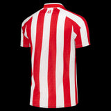 Back view of the Kitted Up Sunderland 2026/2027 adult home football shirt with red and white vertical stripes.
