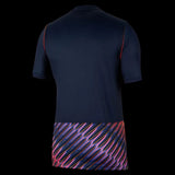 Back view of Kitted Up Tottenham Hotspur 2026/2027 away jersey in navy blue with pink and orange patterned hem