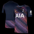 Kitted Up Tottenham Hotspur 2026/2027 away jersey featuring a dark navy base with vibrant pink and blue graphic print