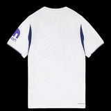 Back view of the white Kitted Up Tottenham Hotspur 2026/2027 home jersey with navy side panels and sleeve detail.