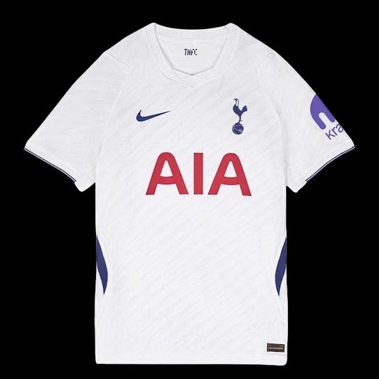Kitted Up Tottenham Hotspur 2026/2027 home football jersey in white with navy accents and red sponsor logo.