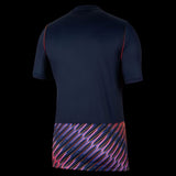 Back view of Kitted Up Tottenham Hotspur 2026/2027 kids away jersey in navy with pink and orange patterned hem