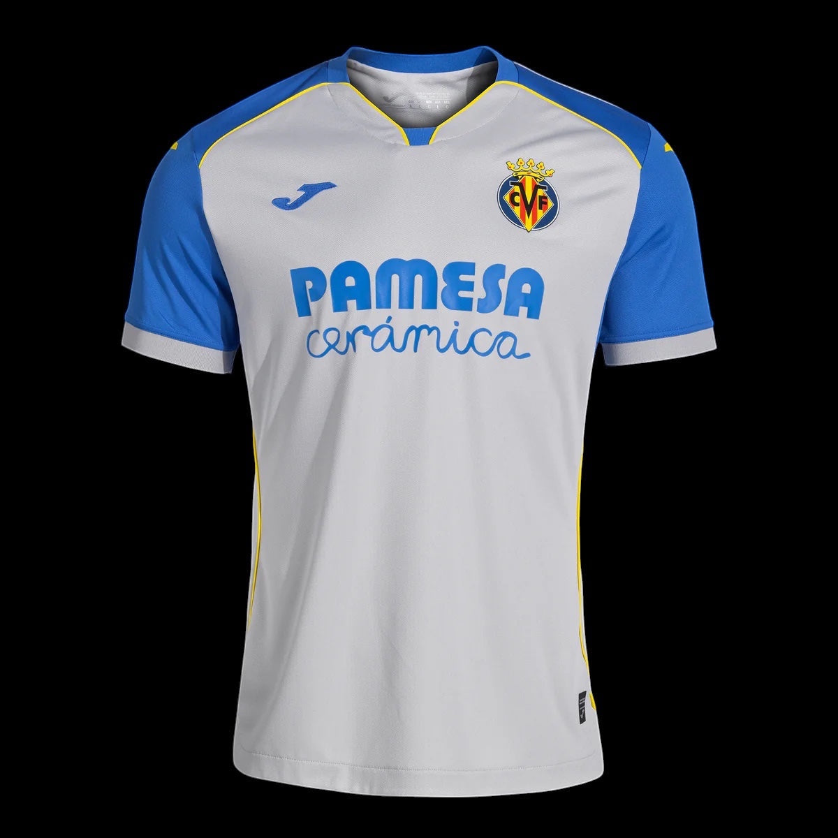 Kitted Up Villarreal CF 2026/2027 away jersey in grey with blue sleeves and yellow trim details