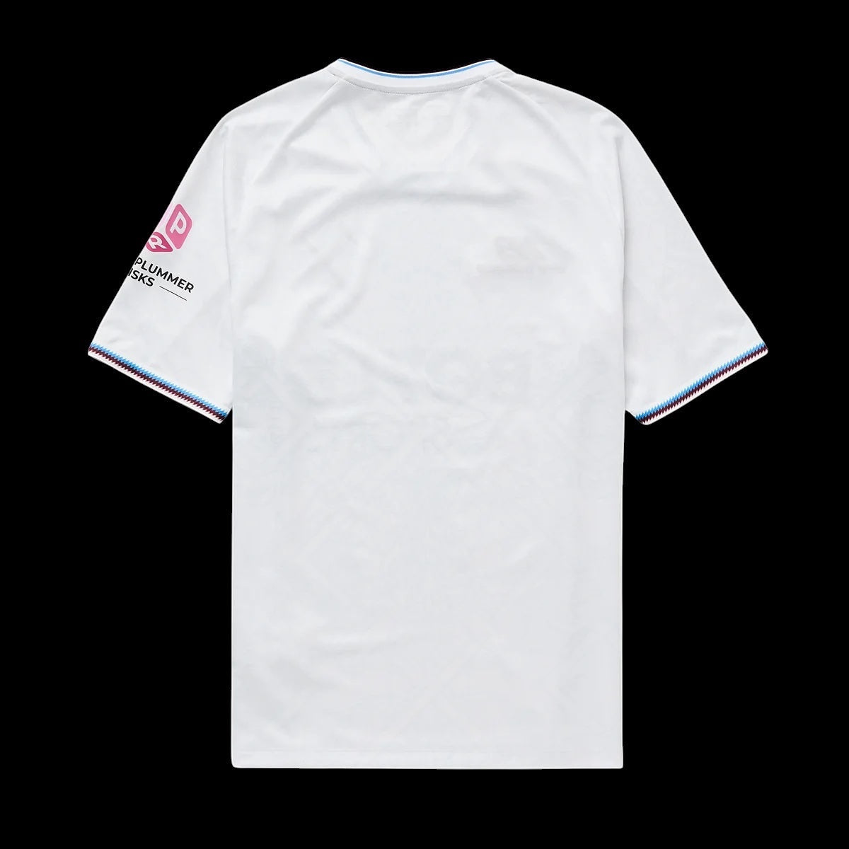 Back view of Kitted Up West Ham United 2026/2027 kids away jersey in white with claret and blue sleeve trim.