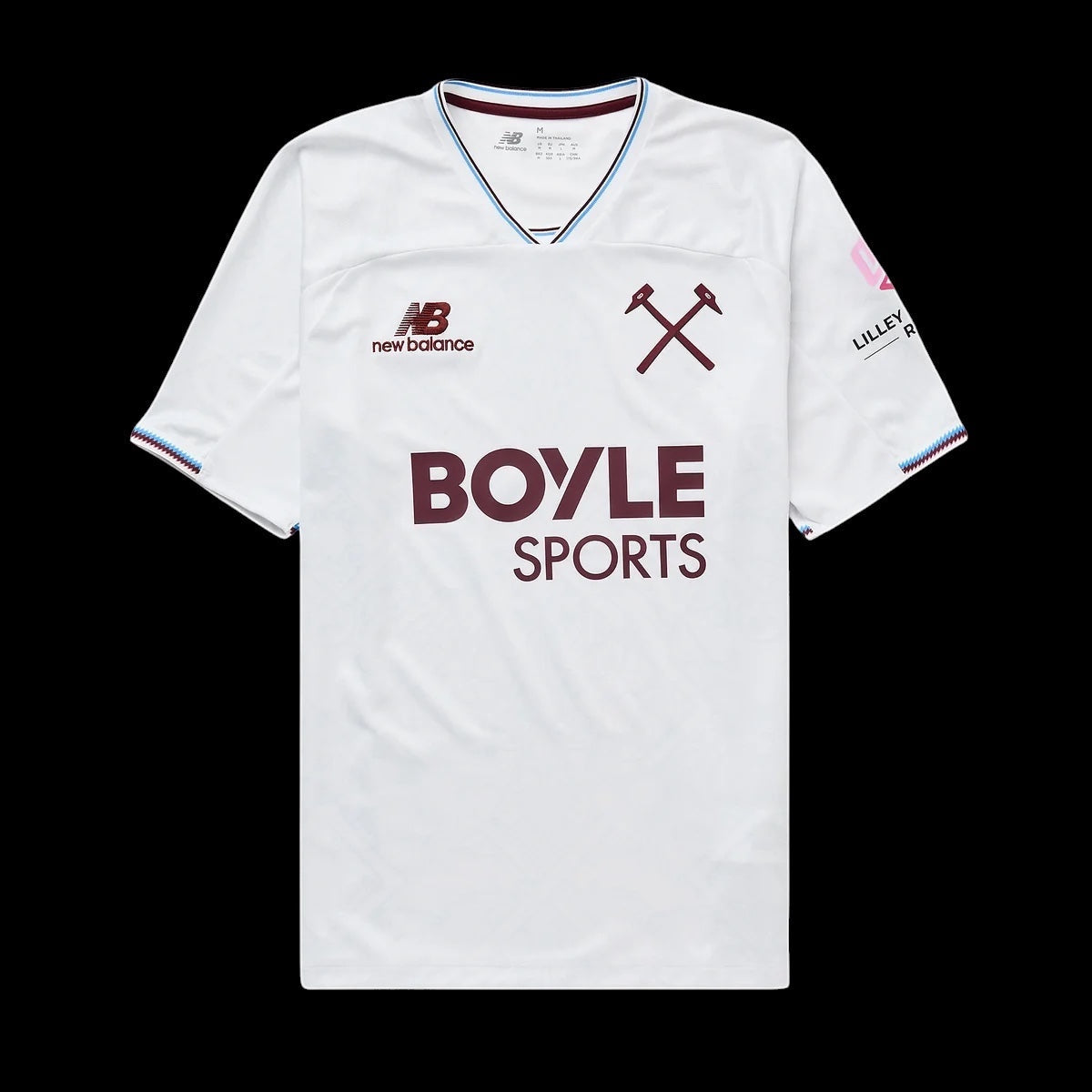 Kitted Up West Ham United 2026/2027 kids away football jersey in white with claret logos and trim