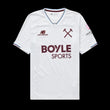 Kitted Up West Ham United 2026/2027 kids away football jersey in white with claret logos and trim