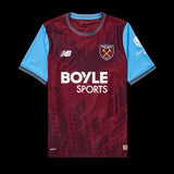 Kitted Up West Ham United 2026/2027 kids home football shirt in claret and blue with sponsor logos