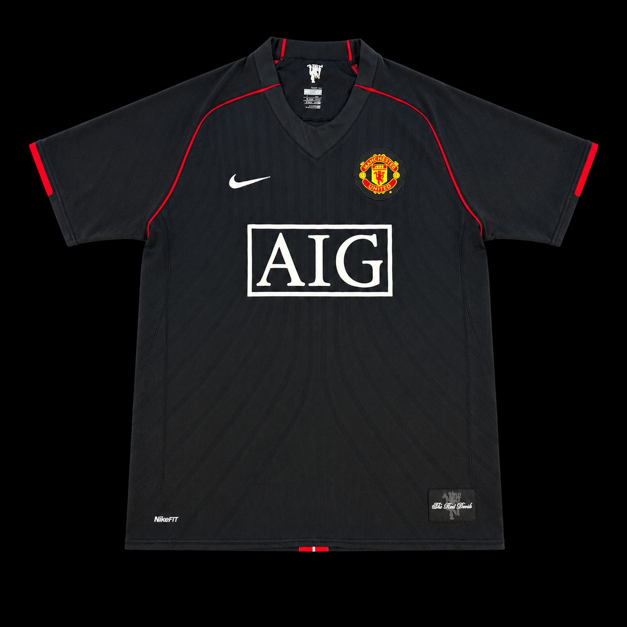 Manchester United Black AIG Away Retro Kit 2007/2008 Adult | Kitted Up UK